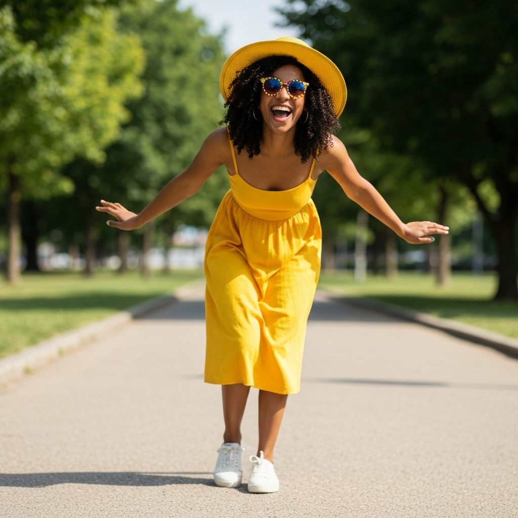 Happy woman with colorful sunglasses