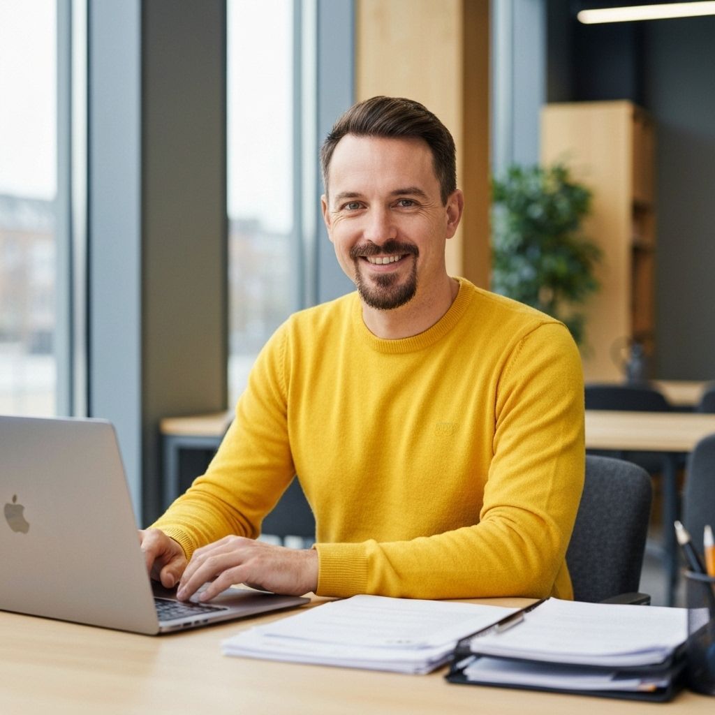 Man working on laptop