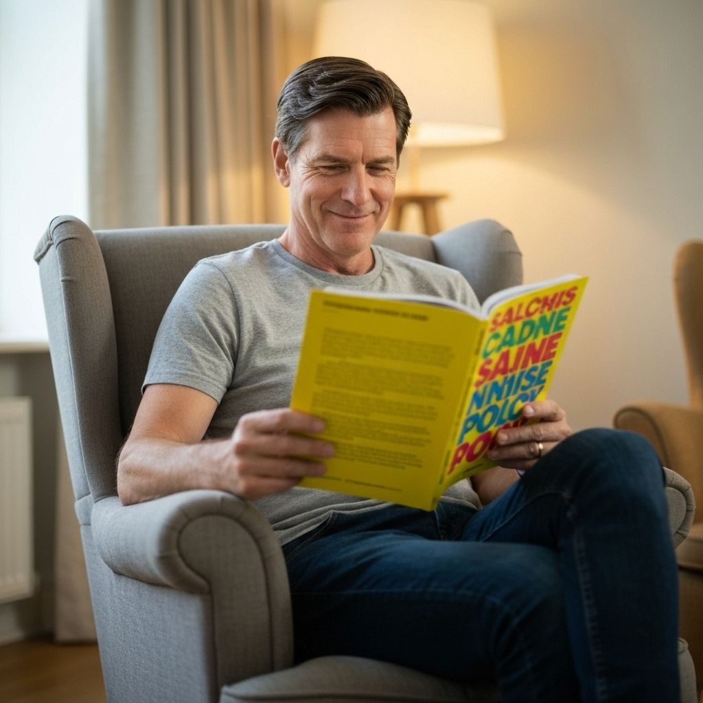 Person holding yellow magazine