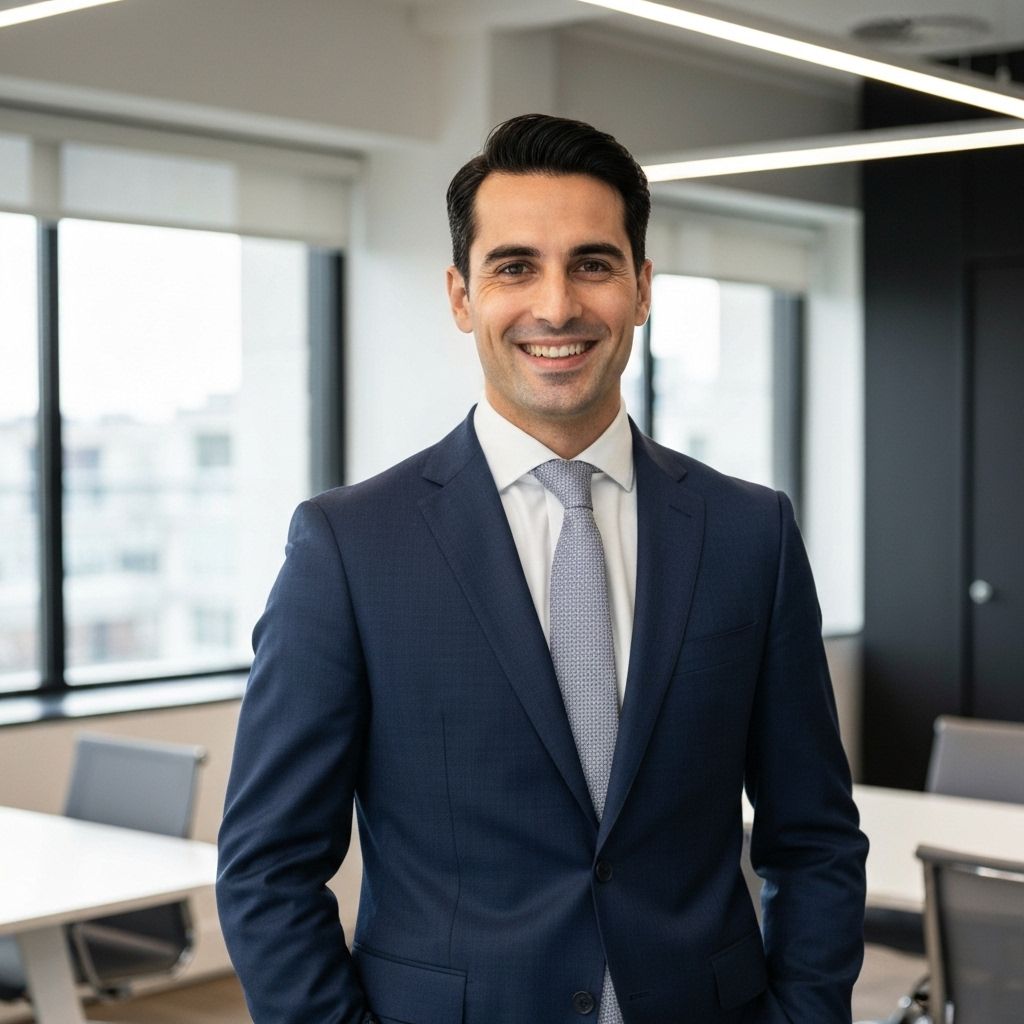 Smiling professional in business attire